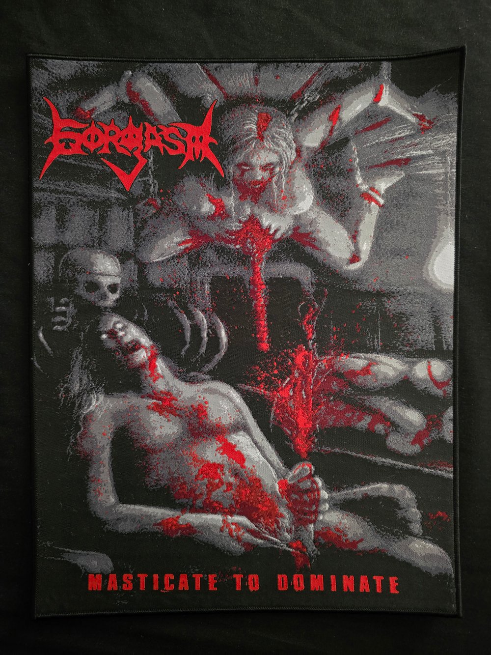 Gorgasm "Masticate to Dominate" Official Woven Backpatch