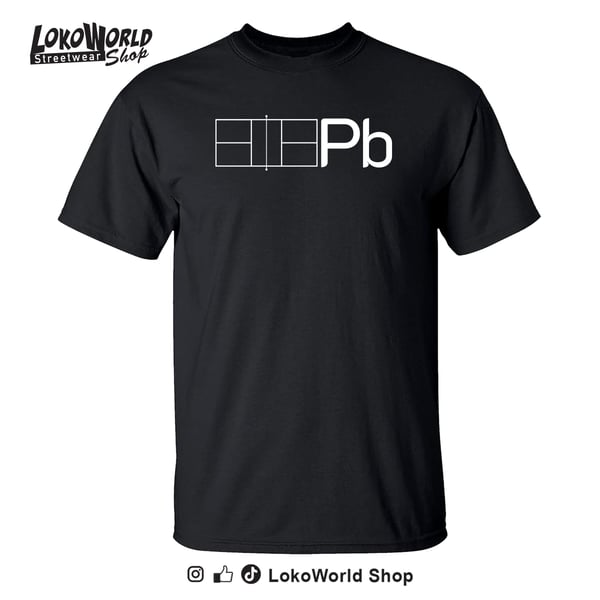 Image of Pickleball Court, 002, Black T-shirt