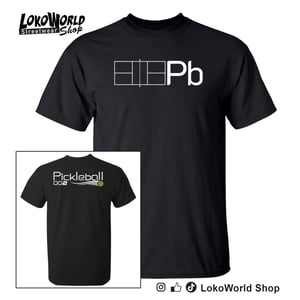 Image of Pickleball Court, 002, Black T-shirt