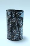 Tin-Can Form Painted Ceramic Tumbler