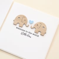Image 3 of Handmade Twins Baby Card for Twin Girls or Twin Boys. 5 Colours.