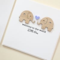 Image 5 of Handmade Twins Baby Card for Twin Girls or Twin Boys. 5 Colours.