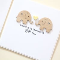 Image 2 of Handmade Twins Baby Card for Twin Girls or Twin Boys. 5 Colours.