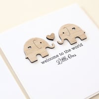 Image 1 of Handmade Twins Baby Card for Twin Girls or Twin Boys. 5 Colours.