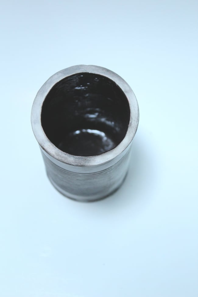 Tin Can Tumbler with Glazed Black Interior