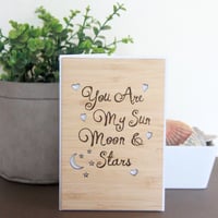 Image 2 of Love You To The Moon & Back. Wedding Anniversary Card. 5th Anniversary Card.