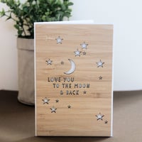 Image 2 of Love You To The Moon and Back. Valentines Day Card. Love Card. 