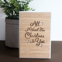 Image 2 of All I Want For Christmas Is You Christmas Card. Husband Card. Wife Card.