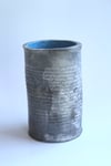 Dented Tin Can Tumbler with Teal Interior