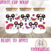 Dia de Los muertos Minnie UVDTF cup wrap 