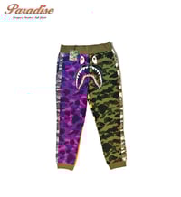 Image 1 of Bape Mix Camo Shark Sweat Pants (Size XL Men's)