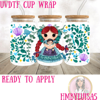 Rag Doll princess Ariel UVDTF cup wrap 
