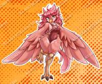 Image 1 of Red Summer Bird - Vinyl sticker