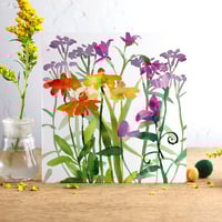 Image 1 of Sweetpeas and Echinacea Greetings Card
