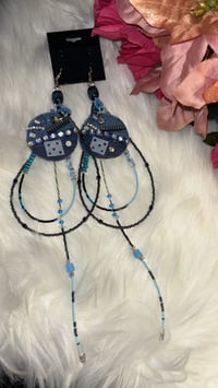 Image 3 of DenimBlues Leather Earrings 