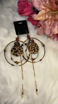 Image 3 of Leopard Love Large Hoops