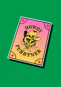 Howdy Purrtner Pink Variant A5 + A4 Prints