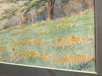 Image 5 of 1940s Watercolour Painting 'Daffodils April 1946' Landscape, G W Heney, Framed 12 6/10 x 10 2/10 ins