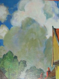 Image 2 of Vintage Painting, Village Street by H Smith aft E R Squirrel, Frame Size 23 8/10 x 16 9/10 ins 