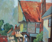 Image 4 of Vintage Painting, Village Street by H Smith aft E R Squirrel, Frame Size 23 8/10 x 16 9/10 ins 