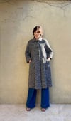 THE COAT IN GREY AND BROWN ANIMAL PRINT WOOL