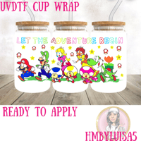 Adventure Mario bros UVDTF cup wrap 