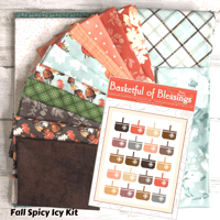Image 1 of FALL SPICY ICY-The Old Garden Baskets Quilt Kit 66" x 80"