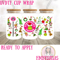 Image 1 of Grinch UVDTF cup wrap 