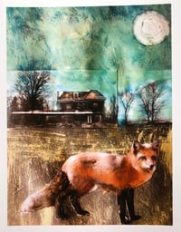 Image 1 of Fox by moonlight quality art print