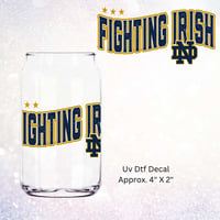 Notre Dame Fighting Irish Football Double Sided Uv Dtf Decal              OD1