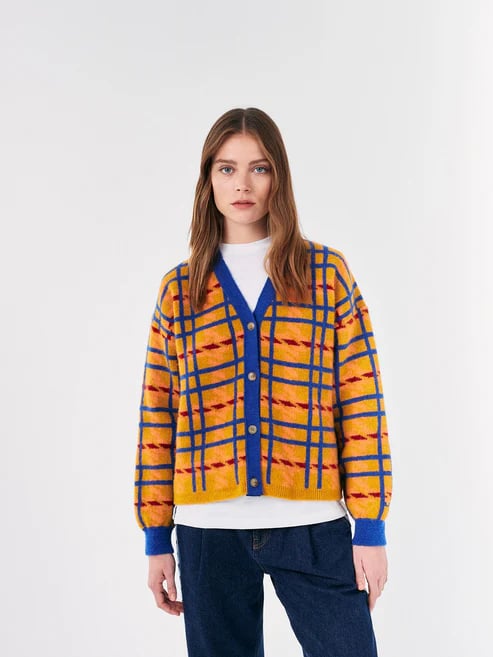 Image of 1-Cardigan multicolor cuello V