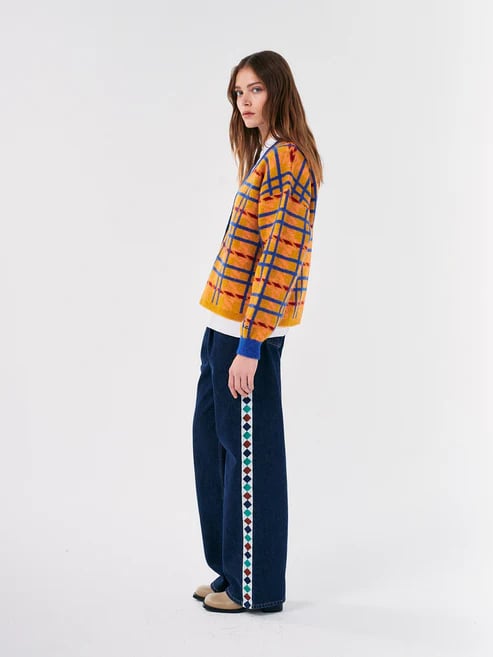 Image of 1-Cardigan multicolor cuello V