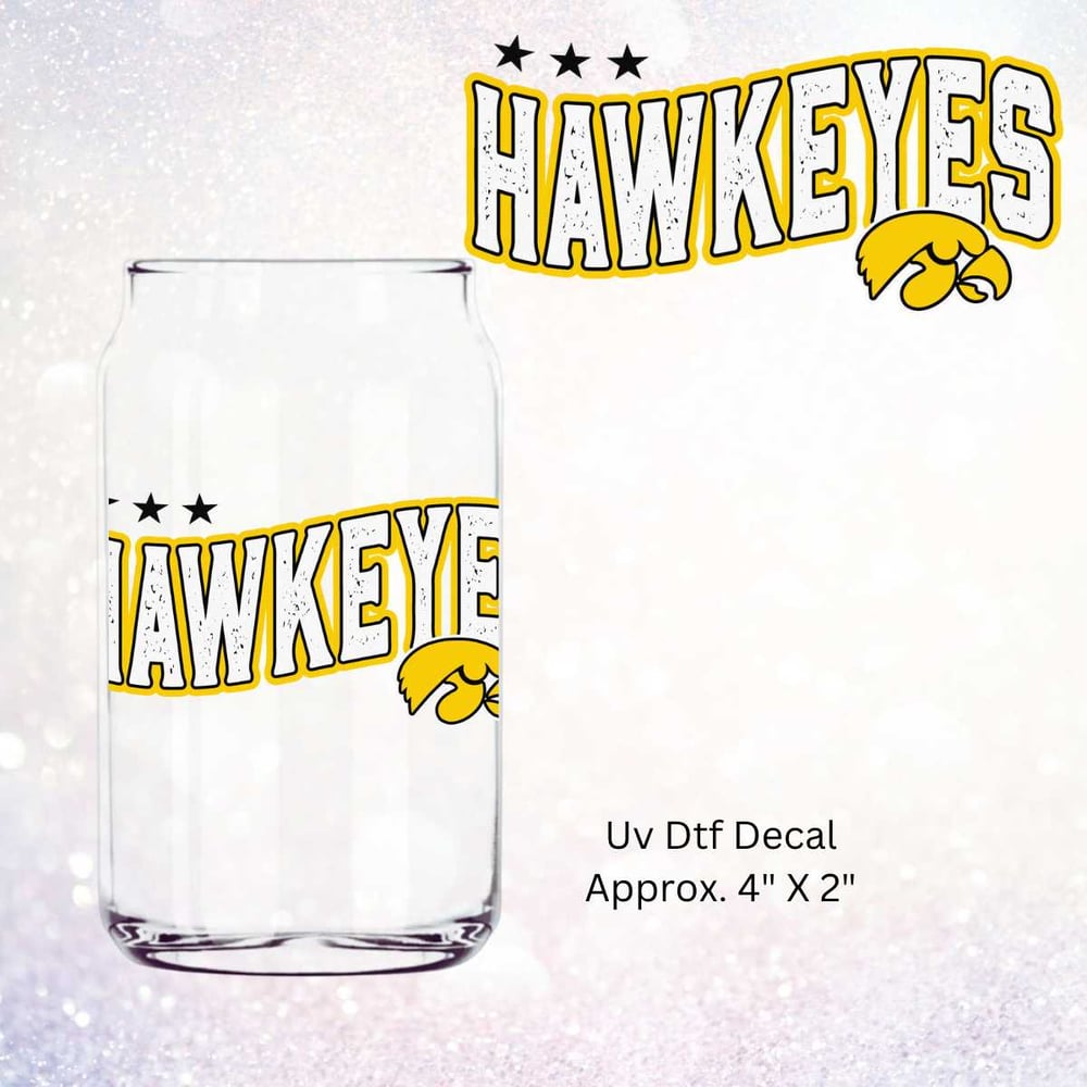 Image of Iowa Hawkeyes Football Double Sided Uv Dtf Decal OD1