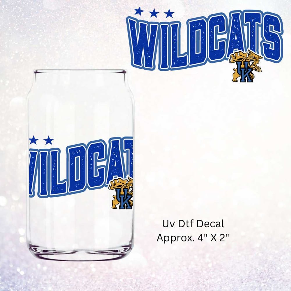 Image of Kentucky Wildcats Football Uv Dtf Decals Choice of 2             OD1