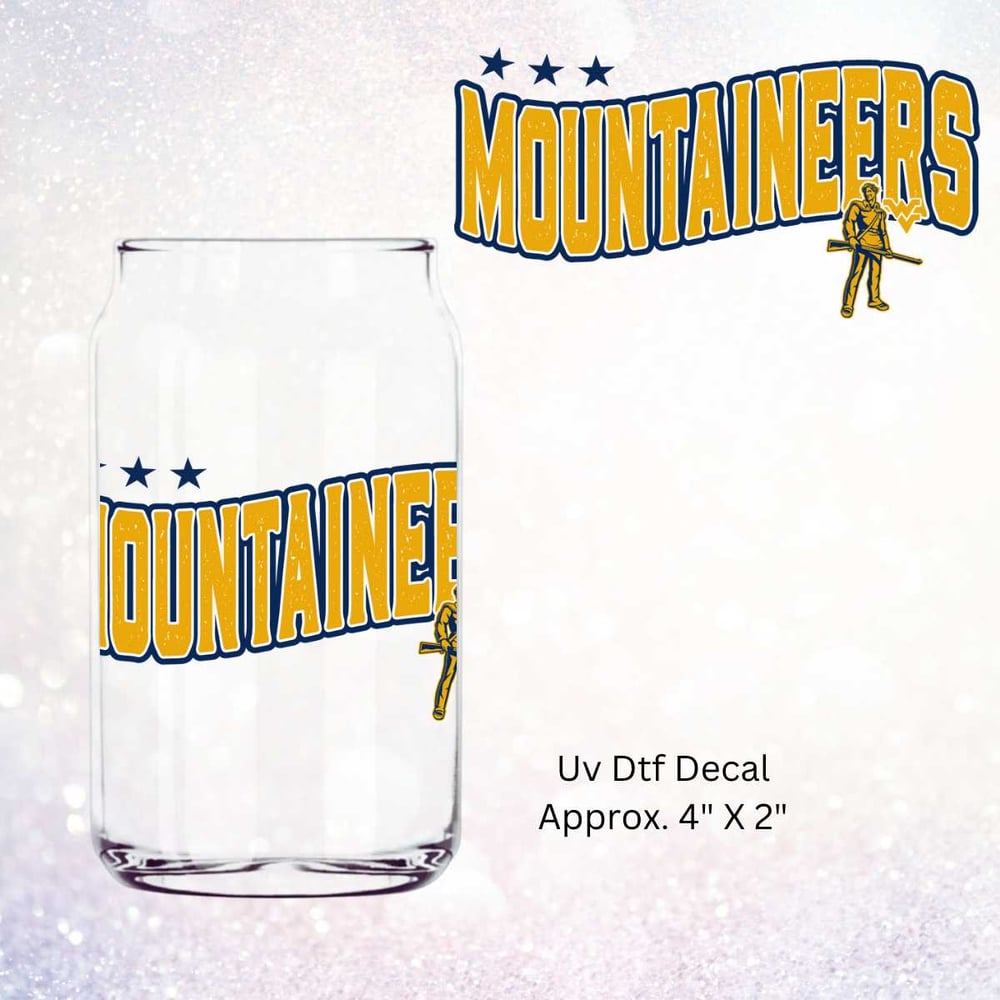 Image of West Virginia Mountaineers Football Double Sided Uv Dtf Decal OD1