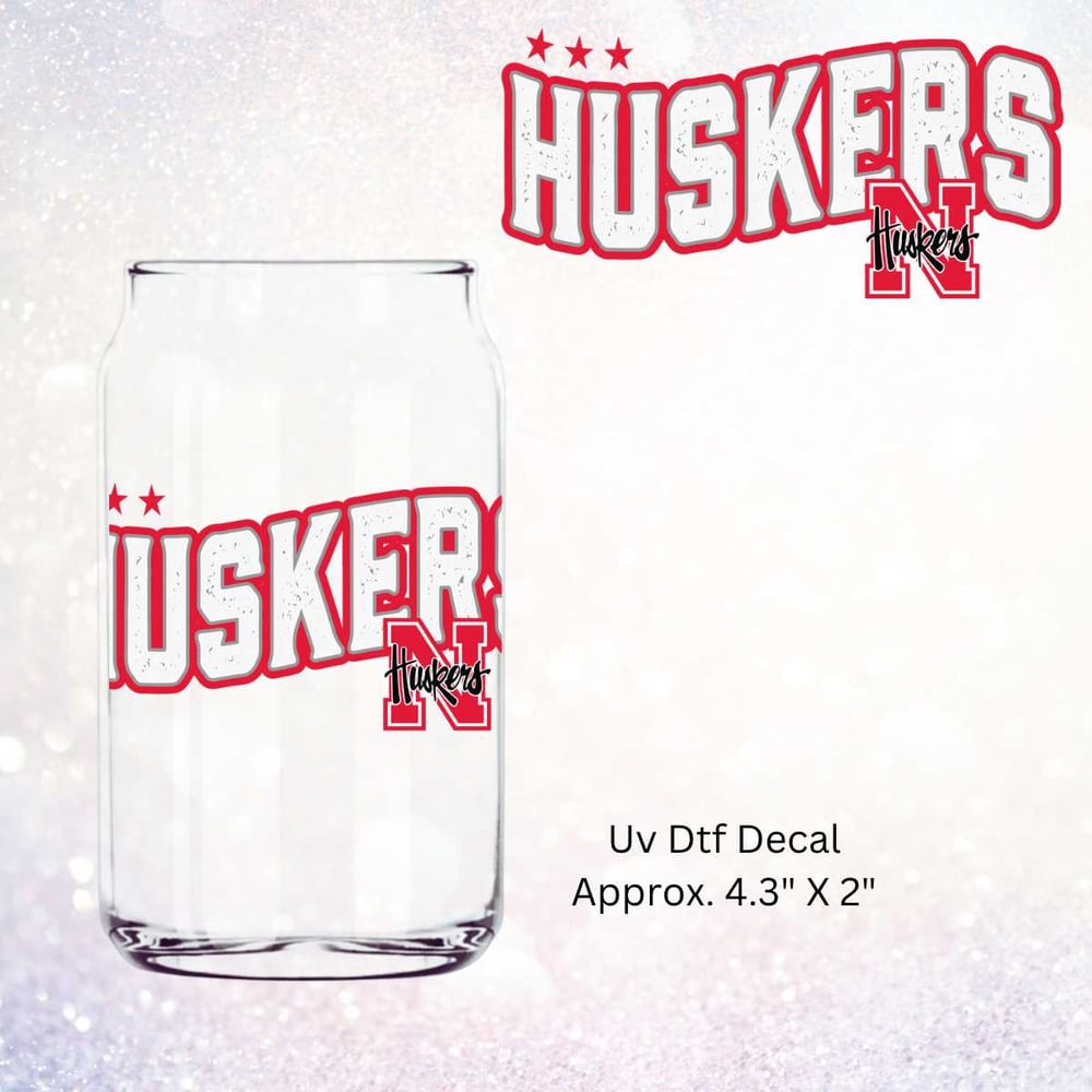 Image of Nebraska Cornhuskers Football Double Sided Uv Dtf Decal OD1