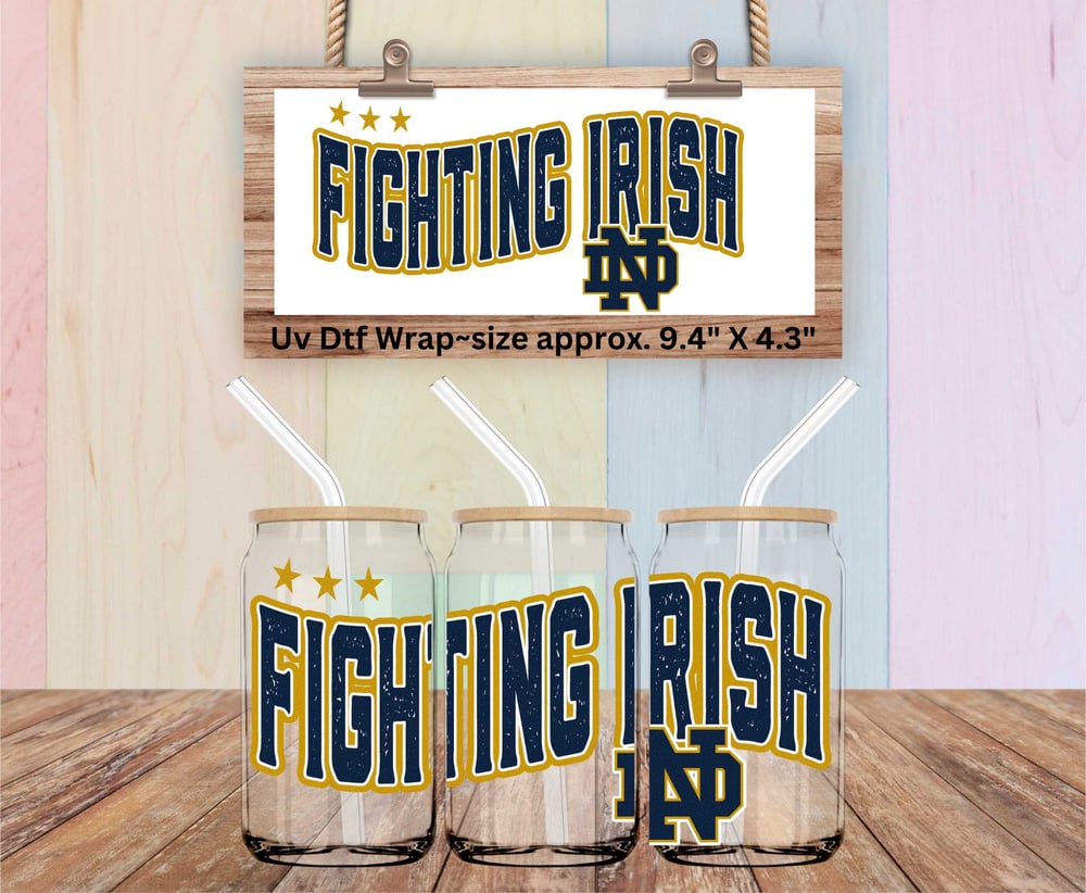 Image of Notre Dame Fighting Irish Football Double Sided Uv Dtf Wrap FB63