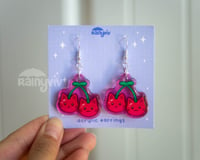 Image 4 of Cat Fruit & Matcha Earrings (Orange, Cherry, Matcha Boba)