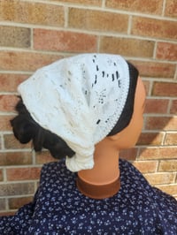 Image 2 of White Cotton Lace Hair Covering 