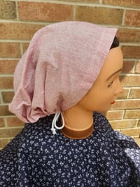 Image 1 of Linen Snood in Red/White Crosshatch