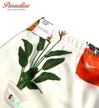 Image 4 of Nike Court Phantom White Green Orange Plant Graphic Fleece Short's (Size XL Men's)