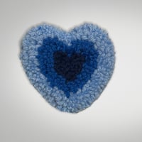 Blue Retro Heart Coaster