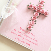 Image 1 of Girl Personalised Card for Christening, Baptism, First Holy Communion, Confirmation.
