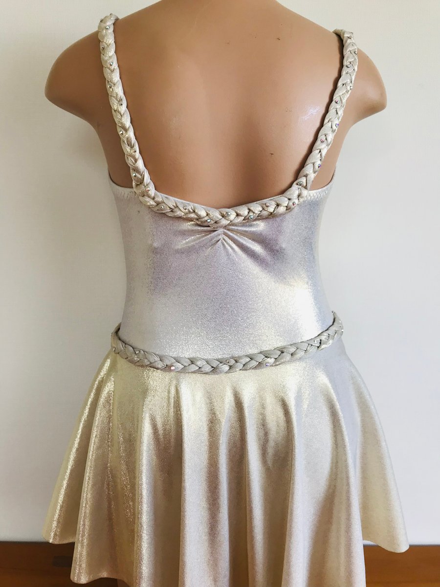 white and gold dance dress Custom Size Gold Latin Dance Dress Suspender Velvet Adult Cha Cha  Professional Dance Dresses – Moderndancedress.com main image 1
