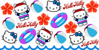 Cartoon Kitty Beach Double Sided Uv Dtf Wrap W0724