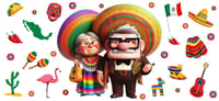 Mexico Carl Ellie Up Cartoon Double Sided Uv Dtf Wrap W0738