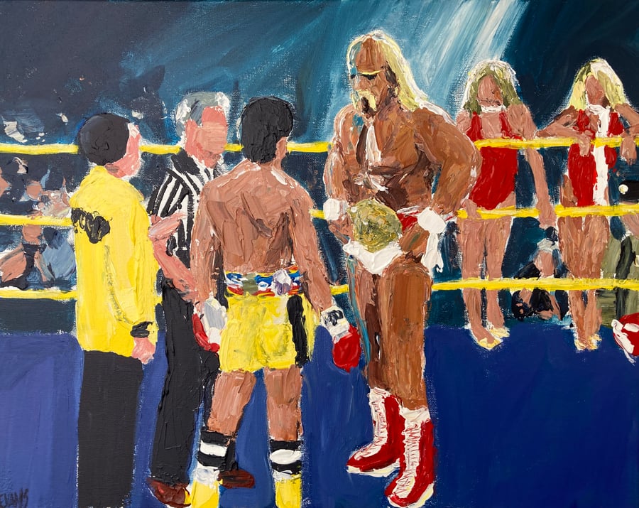 Image of Rocky vs Thunderlips original on canvas