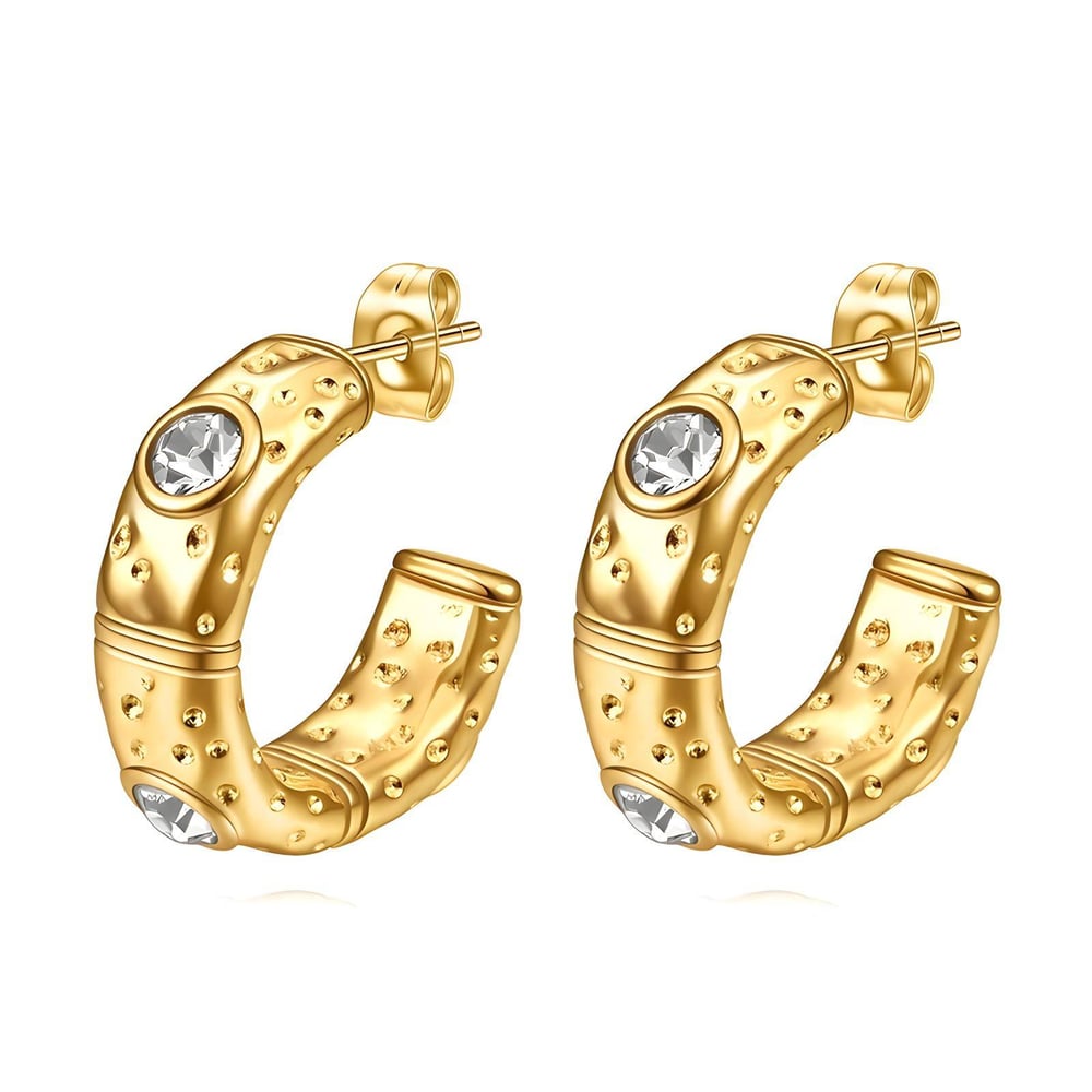 Image of Daphne Hammered Gold Earrings