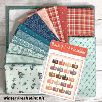 Image 1 of WINTER FRESH MINT-The Old Garden Baskets Quilt Kit 66" x 80"