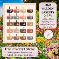 Image 2 of WINTER FRESH MINT-The Old Garden Baskets Quilt Kit 66" x 80"